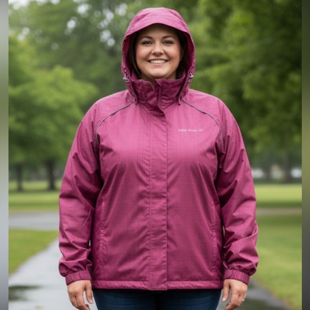 Prairie Mountain Kure Beach NC Pink wind breaker /rain jacket hooded XXL